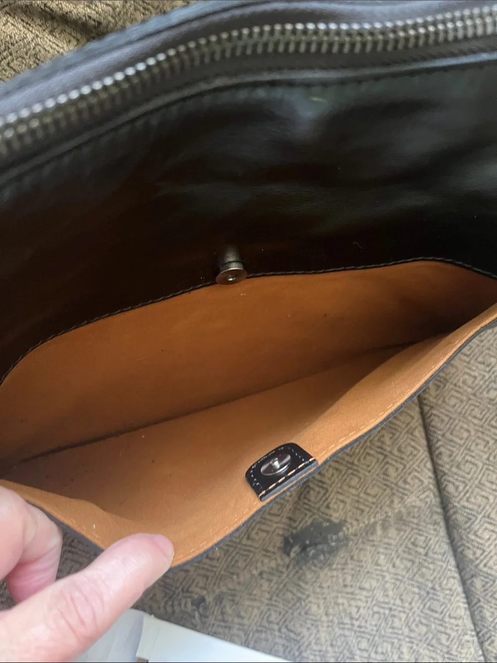 Patricia Nash Black Leather Shoulder Bag